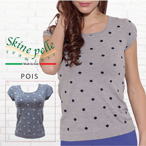 Skine pelle -スキーネペッレ POIS 水玉柄 Ｔシャツ